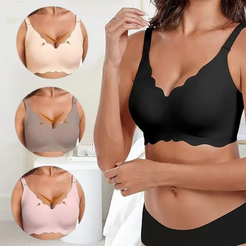 Deep V Plunge Push-up Wirefree Seamless Bra