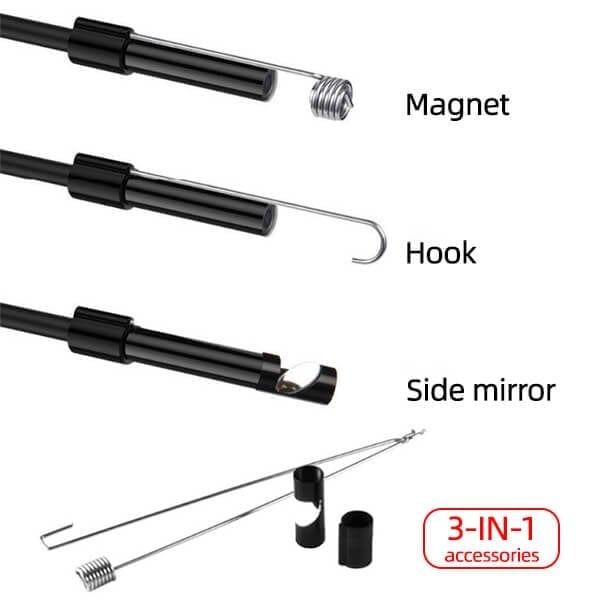 🔍 50% OFF! ✨ 3-IN-1 ENDOSCOPE - 2.0MP HD with 6 LED Lights, IP67 Waterproof, Compatible with Smartphones for Home Inspection and DIY Projects 📱🛠️