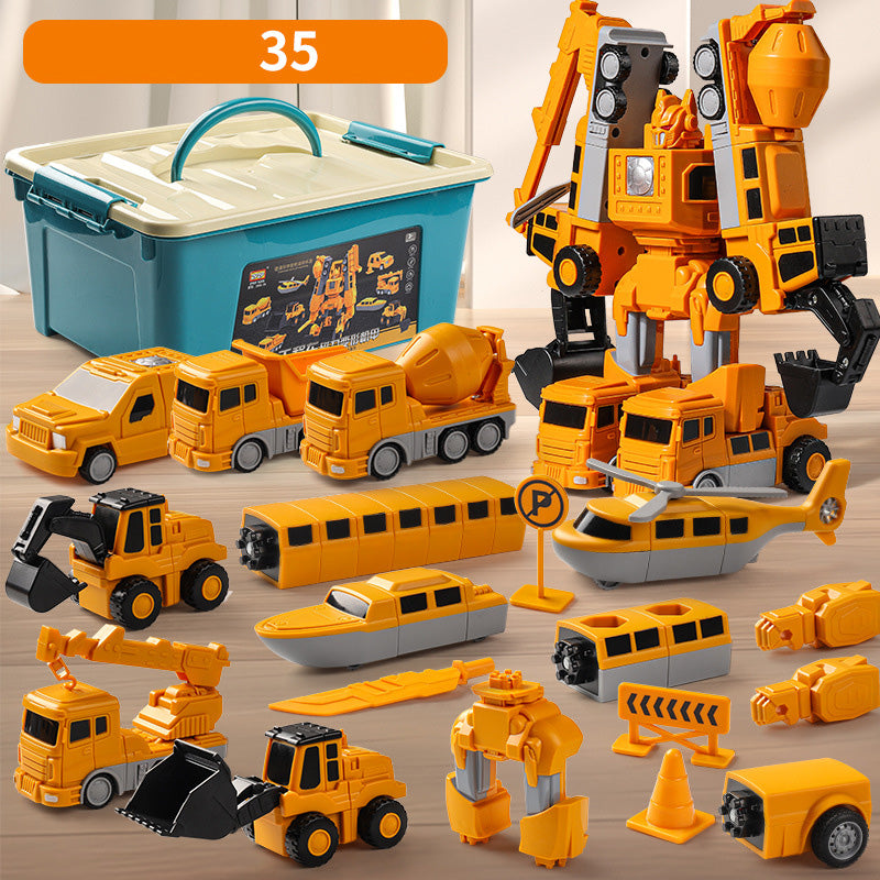 🔥🎁Magnetic Transform Engineering Car Assembled Toys