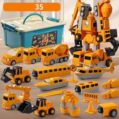 🔥🎁Magnetic Transform Engineering Car Assembled Toys
