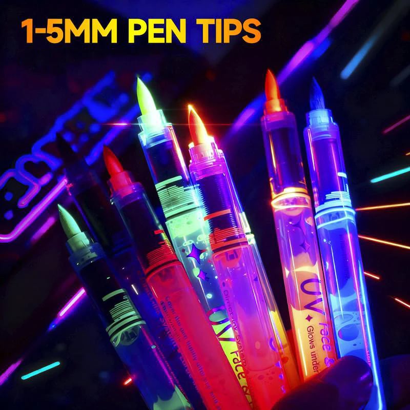📢HOT SALE !!!✨UV Glow Face and Body Paint Markers Set