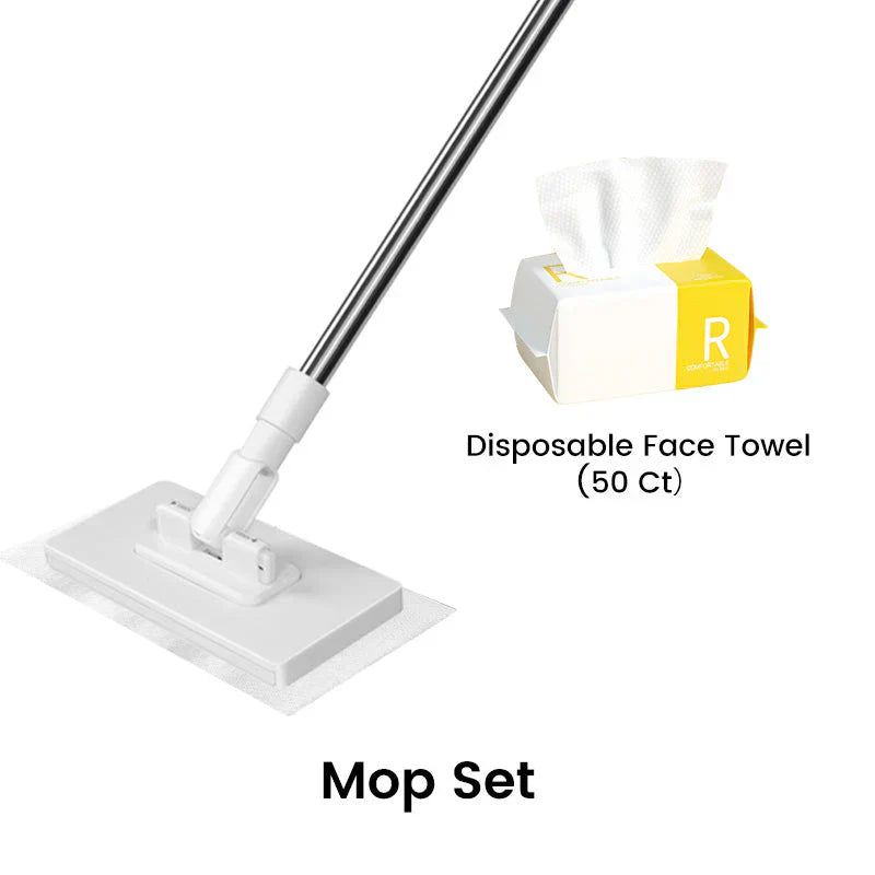 🏆Flat Mop with Stainless Steel Handle, come with Reusable Washable Mop Cloths