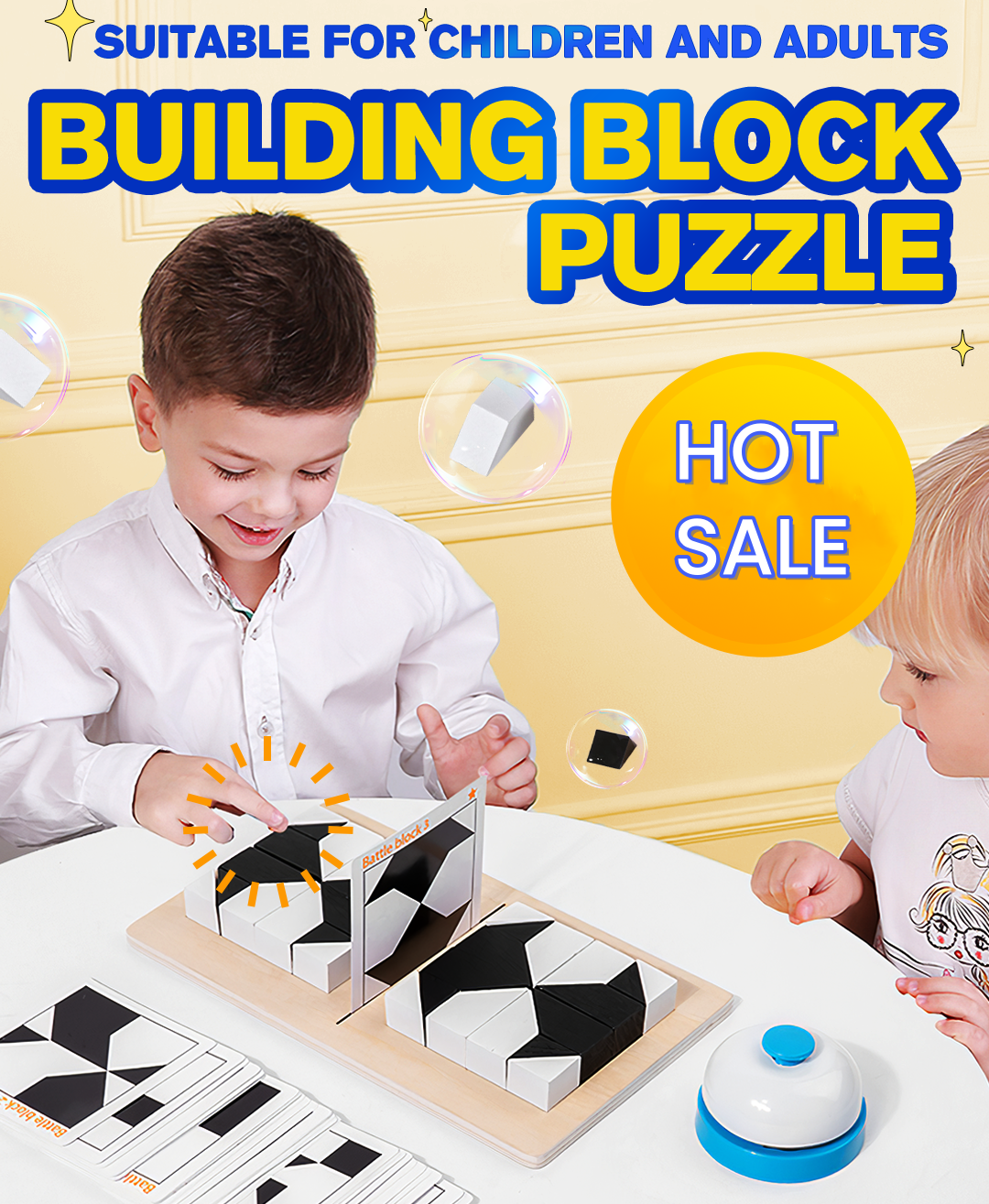 🔥Super Hot Sale 50% OFF🔥Creative Black & White Block Puzzles Set for Kids