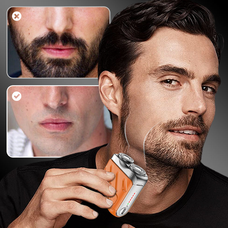 🔥🎉 Winter Hot Sale: 59% OFF! 🎁Portable Rotary Dual Ring Electric Shaver🚀