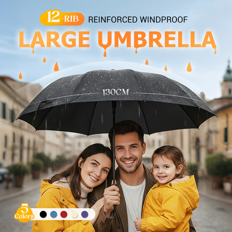 📢  HOT SALE 49% OFF ☔12-Rib Large Foldable Windproof Umbrella