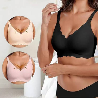 Deep V Plunge Push-up Wirefree Seamless Bra