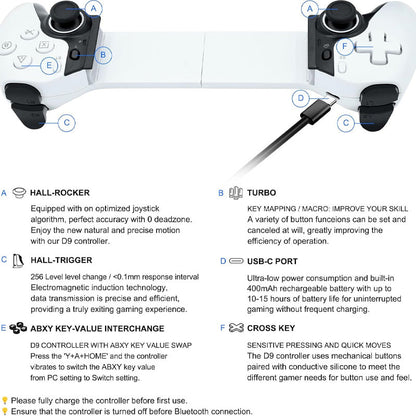 Universal Extendable Gamepad with 2 Programmable Back Buttons