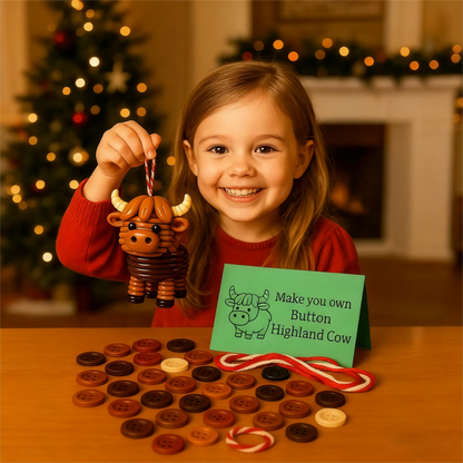 🎄 50% OFF NOW! 🎨 DIY Button Animal Ornaments - Creative Craft Kit for Kids, Develops Fine Motor Skills & Creativity 🧵📦