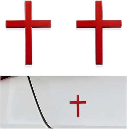 🚗✝️Metal Jesus Christ Cross Badge Stickers|3D Cross Self-Adhesive Car Scratch Cover Sticker