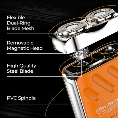 🔥🎉 Winter Hot Sale: 59% OFF! 🎁Portable Rotary Dual Ring Electric Shaver🚀