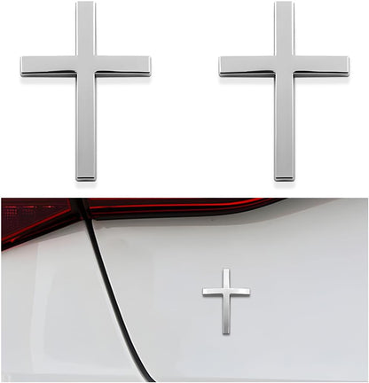 🚗✝️Metal Jesus Christ Cross Badge Stickers|3D Cross Self-Adhesive Car Scratch Cover Sticker