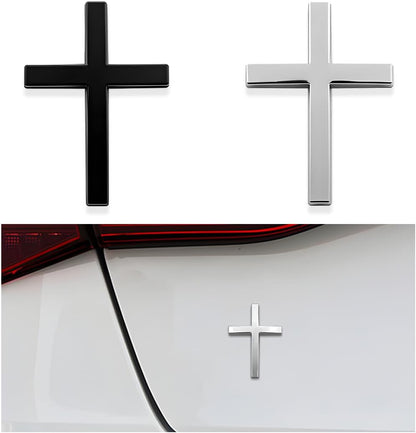 🚗✝️Metal Jesus Christ Cross Badge Stickers|3D Cross Self-Adhesive Car Scratch Cover Sticker