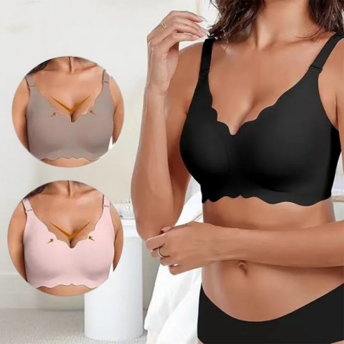 Deep V Plunge Push-up Wirefree Seamless Bra