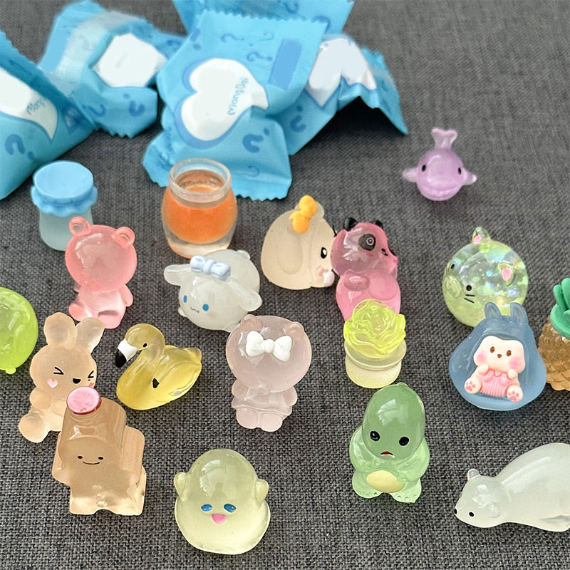 🔥Easter Special: BUY 2 GET 1 FREE!!✨- Blind Bag Luminous Mini Resin Animal Figures (10PCS/Set)