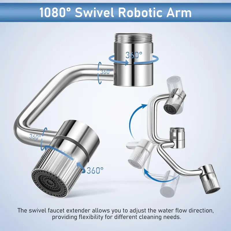 🔥HOT SALE 50% OFF🎁🚰 Upgrade Your Washing Routine✨ TTZZ 1440° Rotatable Faucet Aerator Extension - For Effortless, All-Angle Control!