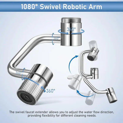 🔥HOT SALE 50% OFF🎁🚰 Upgrade Your Washing Routine✨ TTZZ 1440° Rotatable Faucet Aerator Extension - For Effortless, All-Angle Control!