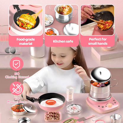 🎁[Best Gift For Kid]🍳Children's Real Cooking Mini Kitchen Toys - 22 PCS Set