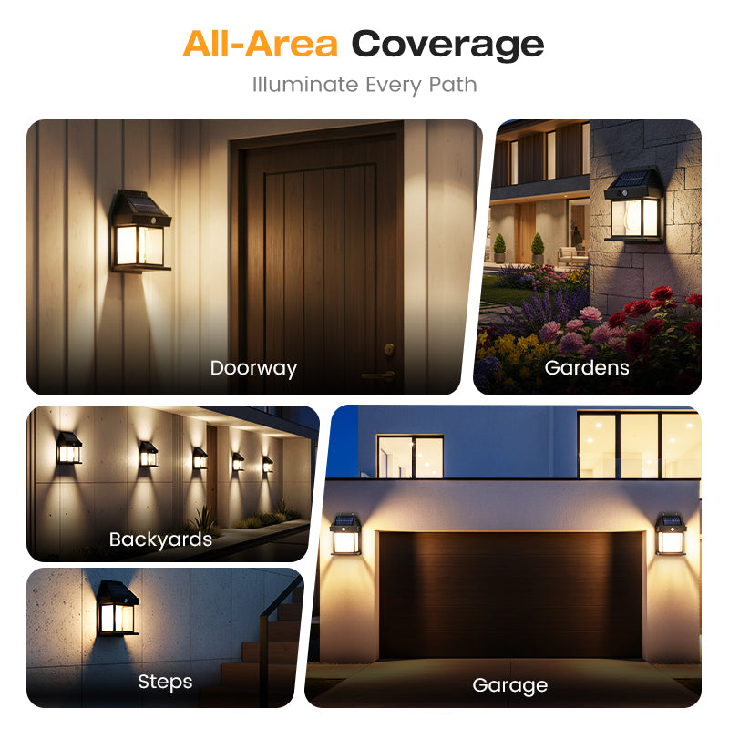 🎁 50% OFF! 💡 SOLAR WALL LIGHT - Motion Sensor & Weatherproof, Automatic Dusk to Dawn Operation, Easy Installation for Garden and Pathway 🌟🛒