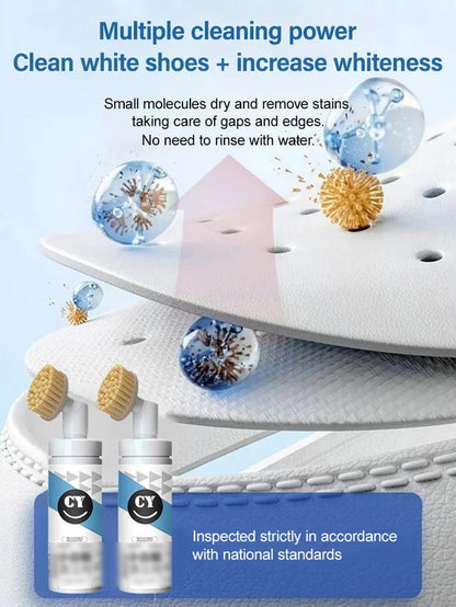 🔥Hot Sale 50% OFF!!⚡50K+ SOLD!💕Water-Free Foam Shoe Cleaner with Shoe Brush and Shoe Cloth