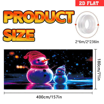 🎅 HOLIDAY HAUL SALE🎇🚪UV Activated Christmas Garage Door Cover Banner, Glows in Dark🔥🎉