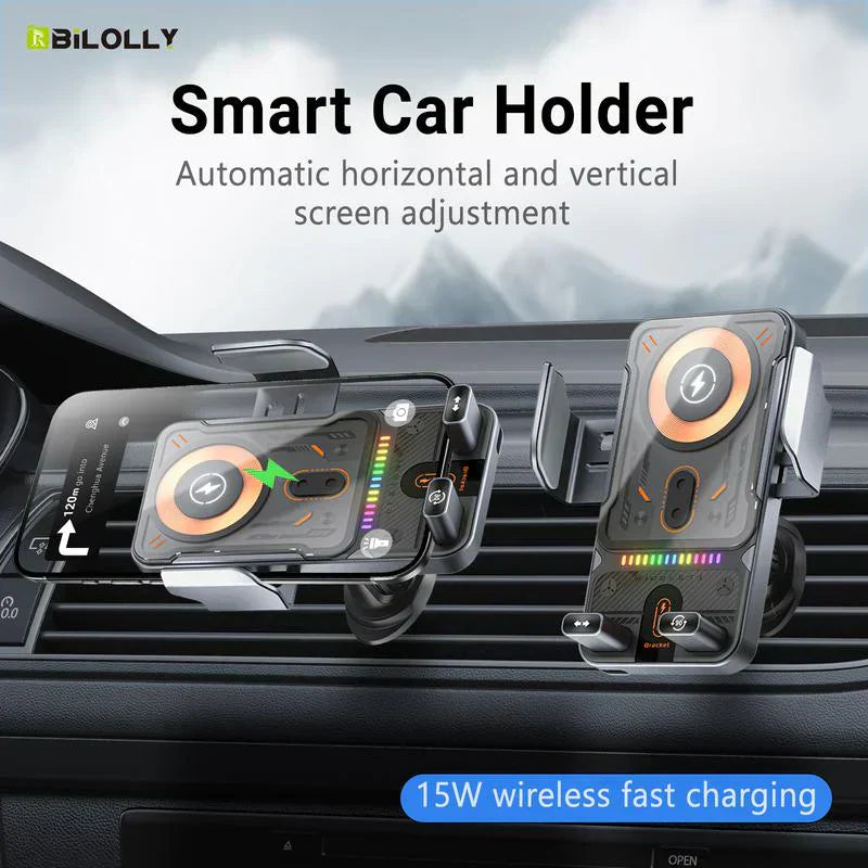 🔥HOT SALE 57% OFF🎁⚡Over 50,000 sold! 📱Smart 2-in-1 Car Rotating Mobile Phone Holder & Wireless Charger⚡