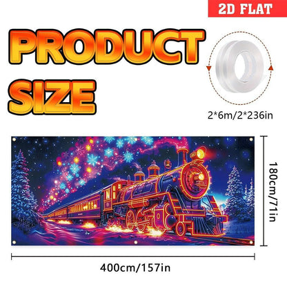 🎅 HOLIDAY HAUL SALE🎇🚪UV Activated Christmas Garage Door Cover Banner, Glows in Dark🔥🎉