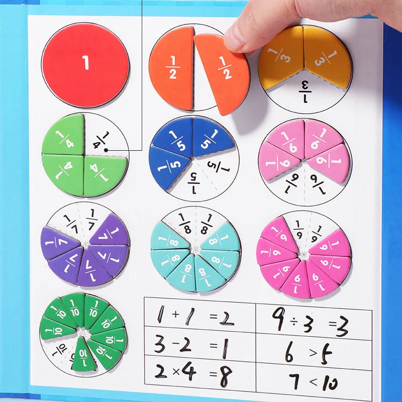 🔥Hot Sale - 50% OFF🏅Montessori Magnetic Book Fraction Puzzle
