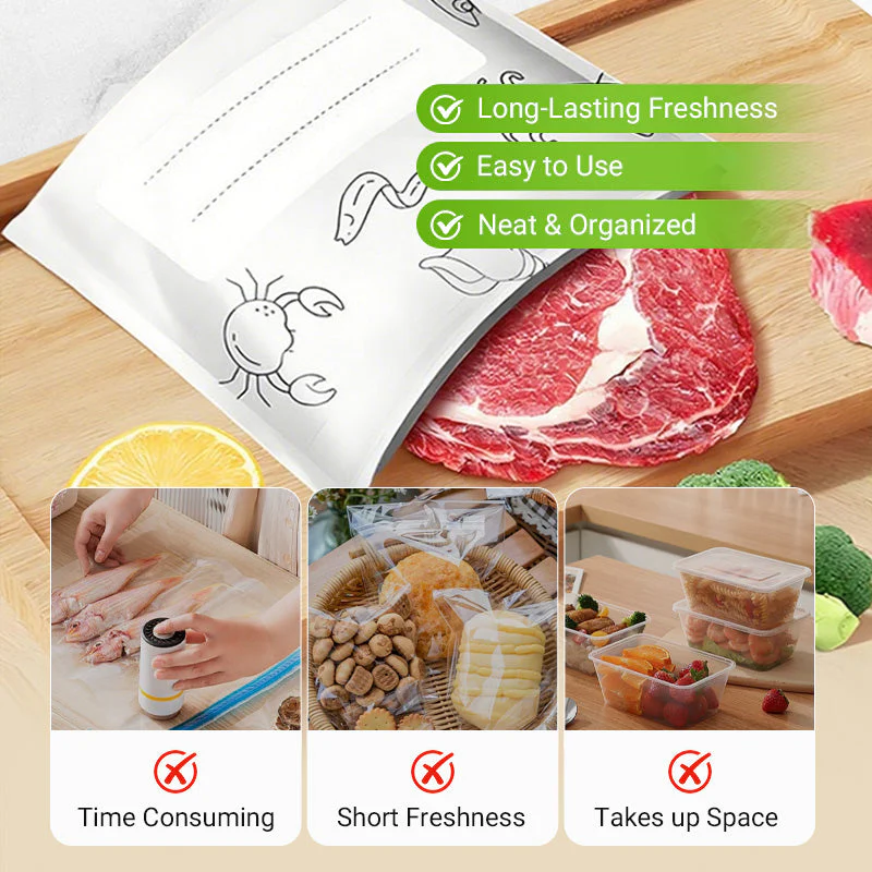 🔥Limited Sale: Buy 2 get 1 free!🍗 🥦Reusable Aluminum Foil Sealable Storage Bags