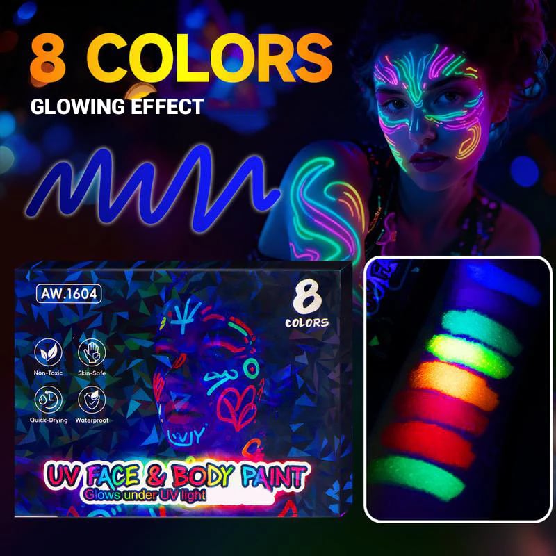 📢HOT SALE !!!✨UV Glow Face and Body Paint Markers Set