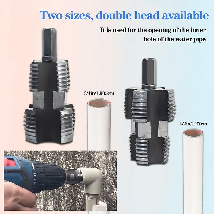 🎉New Year Sale - 49% OFF🌲Electric Drill Compatible PVC Pipe Threader Kit with Various Die Sizes