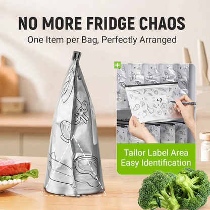 🔥Limited Sale: Buy 2 get 1 free!🍗 🥦Reusable Aluminum Foil Sealable Storage Bags