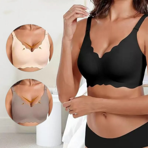 Deep V Plunge Push-up Wirefree Seamless Bra