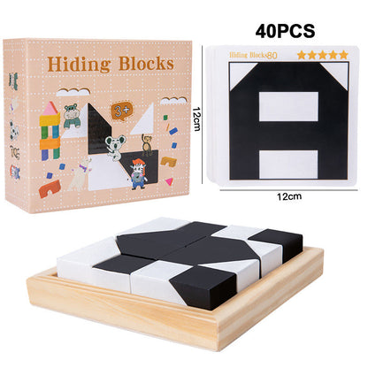 🔥Super Hot Sale 50% OFF🔥Creative Black & White Block Puzzles Set for Kids