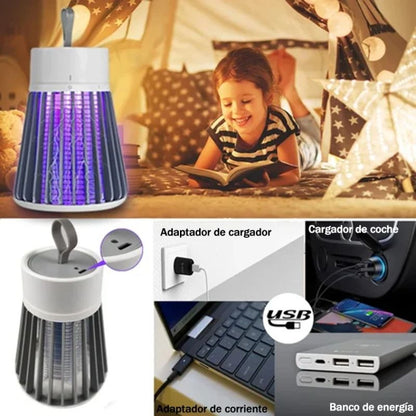 Portable indoor and outdoor insect exterminator - trap for flies and mosquitoes