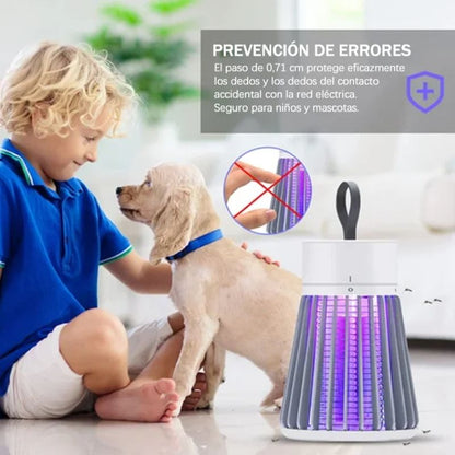 Portable indoor and outdoor insect exterminator - trap for flies and mosquitoes
