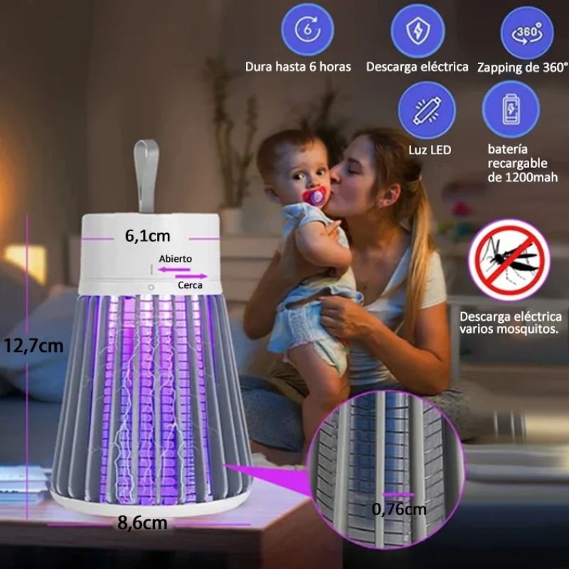 Portable indoor and outdoor insect exterminator - trap for flies and mosquitoes