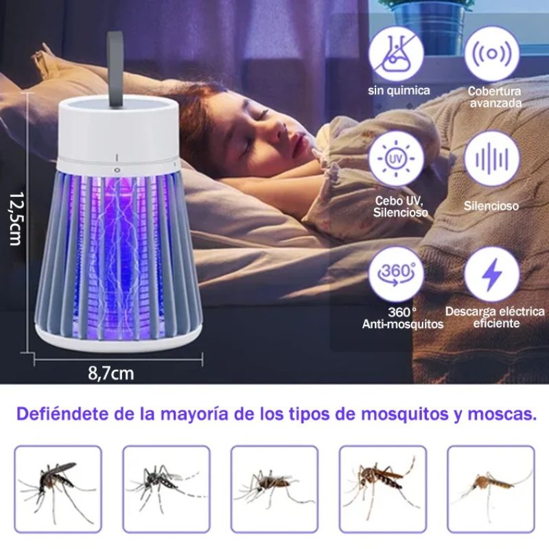 Portable indoor and outdoor insect exterminator - trap for flies and mosquitoes