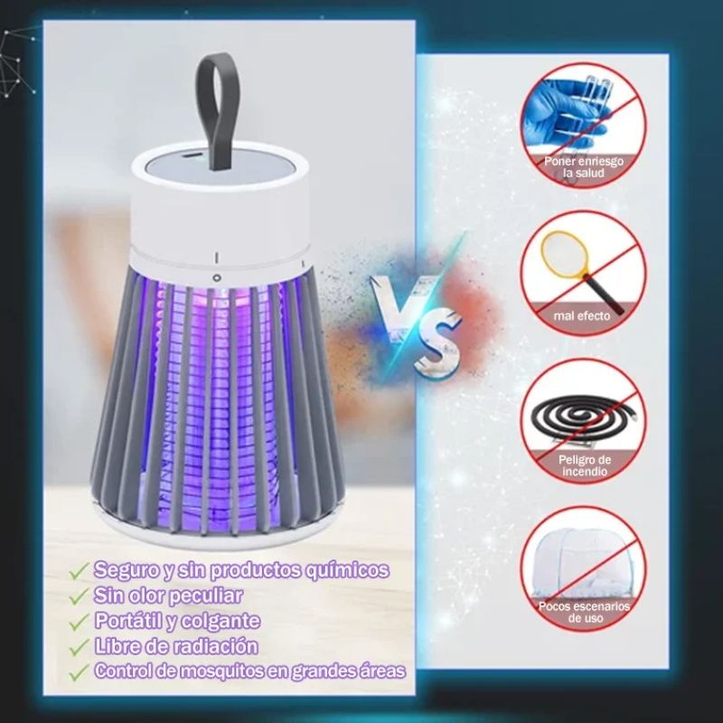 Portable indoor and outdoor insect exterminator - trap for flies and mosquitoes