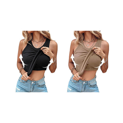 💖Last Day Special Price ￡8.99!!💖Ribbed Stretchy Tank Top with Shelf Bra