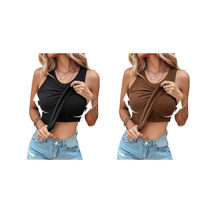 💖Last Day Special Price ￡8.99!!💖Ribbed Stretchy Tank Top with Shelf Bra