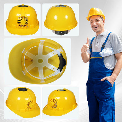 Summer Ventilated Safety Helmet with Solar-Powered Fan
