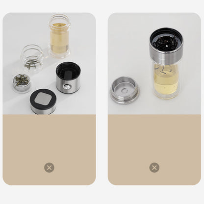 🔥New Hot Selling❤️‍🔥 Double Wall Borosilicate Portable Tea Cup