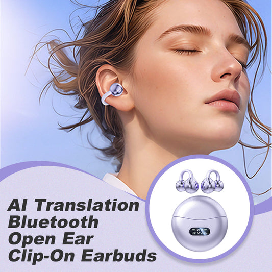 AI Translation Bluetooth Open Ear Clip-On Earbuds