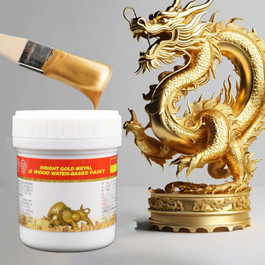 Bright Gold Metal & Wood Water-Based Paint