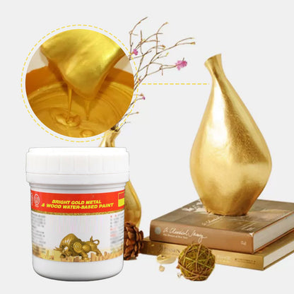 Bright Gold Metal & Wood Water-Based Paint