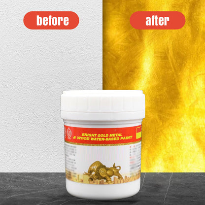 Bright Gold Metal & Wood Water-Based Paint