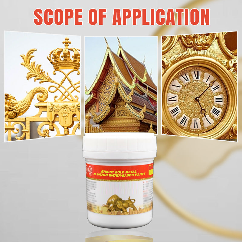 Bright Gold Metal & Wood Water-Based Paint
