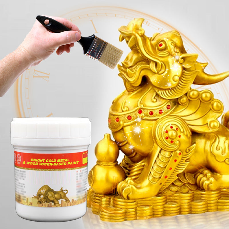 Bright Gold Metal & Wood Water-Based Paint