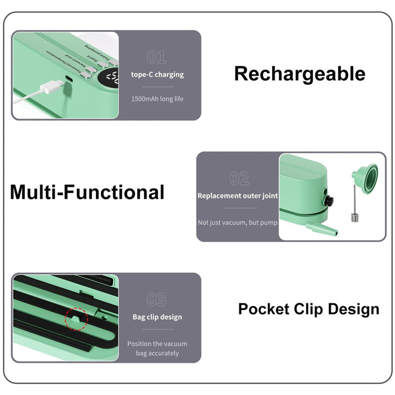 💥Portable Handheld Vacuum Food Preservation Packaging and Laminating Machine🍃