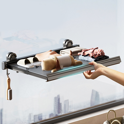 💖2025 Hot Sale💖 No-Punch Suction Cup Telescopic Drying Rack